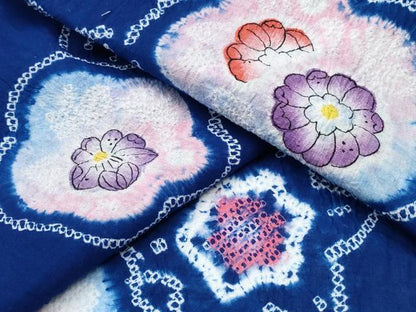 平和屋着物∴夏物 浴衣 有松鳴海絞り 枝花文 綿 逸品 CAAY4476ng