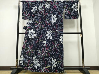 平和屋着物∴夏物 浴衣 有松鳴海絞り 舞菊文 綿 逸品 CAAY4477ng