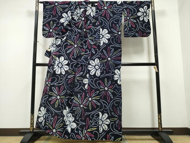 平和屋着物∴夏物 浴衣 有松鳴海絞り 舞菊文 綿 逸品 CAAY4477ng