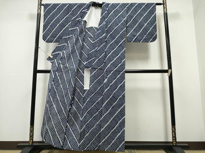平和屋着物∴夏物 浴衣 有松鳴海絞り 斜線文 綿 逸品 CAAY4479ng