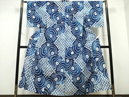 平和屋着物∴夏物 浴衣 有松鳴海絞り 流水文 綿 逸品 CAAY4481ng