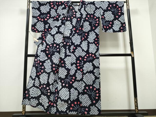 平和屋着物∴夏物 浴衣 有松鳴海絞り 花火 綿 逸品 CAAY4482ng