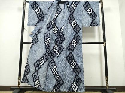平和屋着物∴夏物 浴衣 有松鳴海絞り 花菱文 綿 逸品 未使用 CAAY4483ng