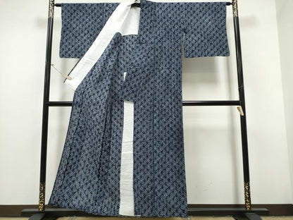 平和屋着物∴夏物 浴衣 有松鳴海絞り 天井菱文 綿 逸品 CAAY4486ng