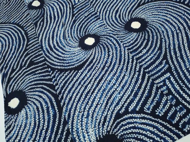 平和屋着物∴夏物 浴衣 有松鳴海絞り 渦巻文様 綿 逸品 CAAY4487ng