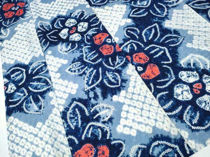 平和屋着物∴夏物　浴衣　有松鳴海絞り　舞花文　綿　逸品　CAAY4488ng