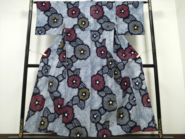 平和屋着物∴夏物 浴衣 有松鳴海絞り 朝顔 綿 逸品 CAAY4491ng