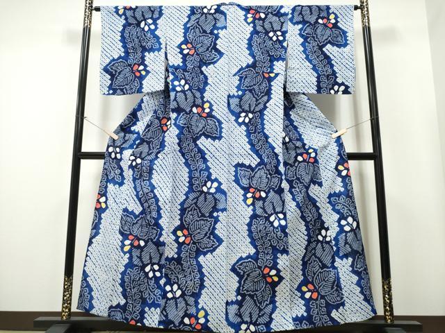 平和屋着物∴夏物 浴衣 有松鳴海絞り 桐花文 綿 逸品 CAAY4497ng