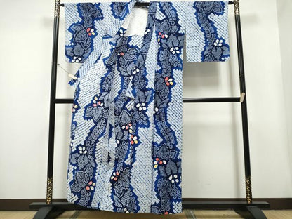 平和屋着物∴夏物 浴衣 有松鳴海絞り 桐花文 綿 逸品 CAAY4497ng
