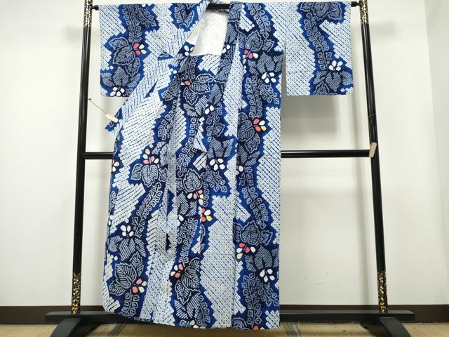 平和屋着物∴夏物 浴衣 有松鳴海絞り 桐花文 綿 逸品 CAAY4497ng