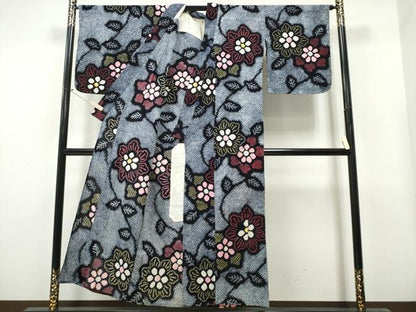 平和屋着物∴夏物 浴衣 有松鳴海絞り 花唐草文 綿 逸品 CAAY4498ng