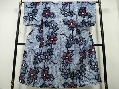 平和屋着物∴夏物 浴衣 有松鳴海絞り 枝花文 綿 逸品 CAAY4500ng