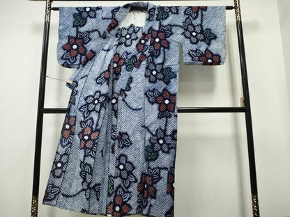 平和屋着物∴夏物 浴衣 有松鳴海絞り 枝花文 綿 逸品 CAAY4500ng