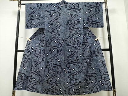 平和屋着物∴夏物 浴衣 有松鳴海絞り 立波文 綿 逸品 未使用 CAAY4501ng