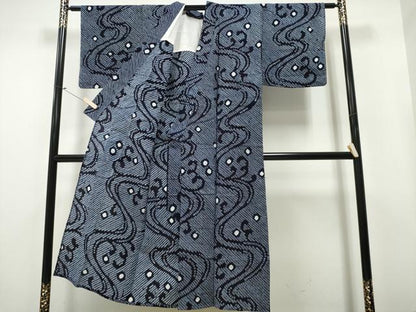 平和屋着物∴夏物 浴衣 有松鳴海絞り 立波文 綿 逸品 未使用 CAAY4501ng