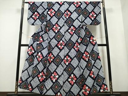平和屋着物∴夏物 浴衣 有松鳴海絞り 花菱文 綿 逸品 CAAY4504ng