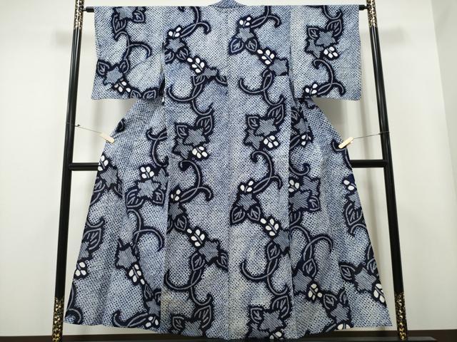 平和屋着物∴夏物 浴衣 有松鳴海絞り 蔦の葉花文 綿 逸品 CAAY4505ng