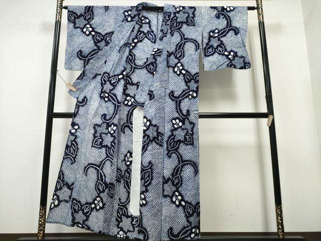 平和屋着物∴夏物 浴衣 有松鳴海絞り 蔦の葉花文 綿 逸品 CAAY4505ng