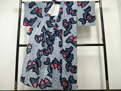 平和屋着物∴夏物 浴衣 有松鳴海絞り 舞蝶文 綿 逸品 CAAY4506ng