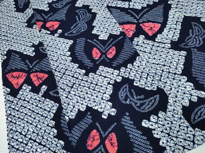 平和屋着物∴夏物 浴衣 有松鳴海絞り 舞蝶文 綿 逸品 CAAY4506ng