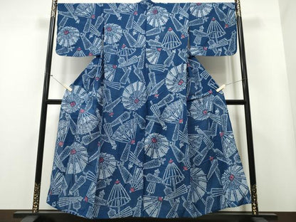 平和屋着物∴夏物 浴衣 有松鳴海絞り 番傘 綿 逸品 CAAY4507ng