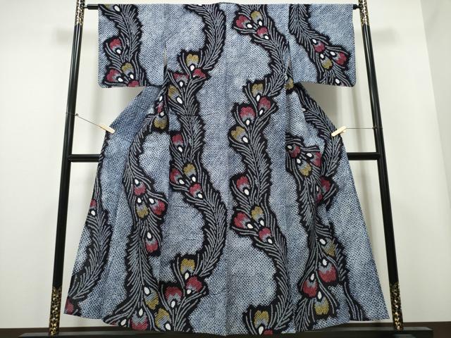 平和屋着物∴夏物 浴衣 有松鳴海絞り 孔雀羽文 綿 逸品 未使用 CAAY4510ng