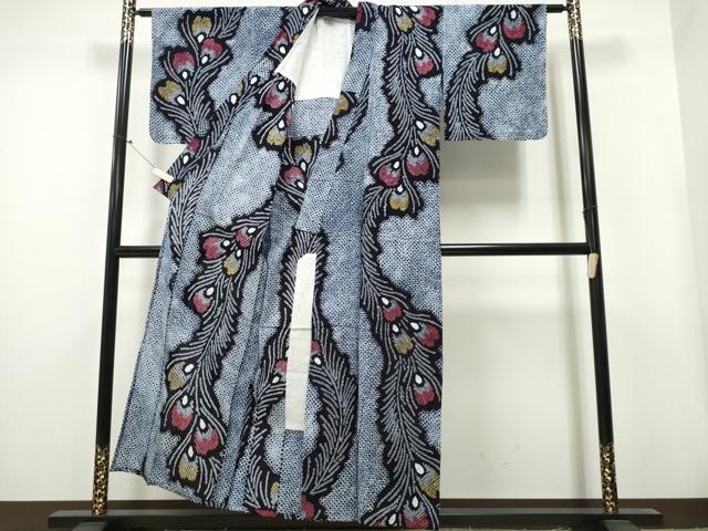 平和屋着物∴夏物 浴衣 有松鳴海絞り 孔雀羽文 綿 逸品 未使用 CAAY4510ng