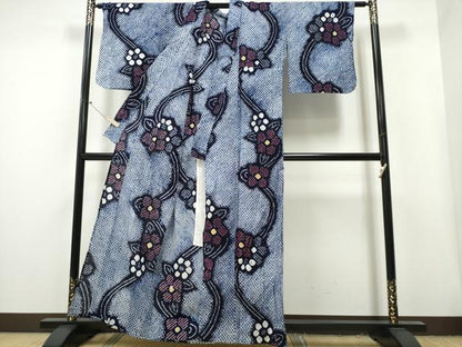 平和屋着物∴夏物 浴衣 有松鳴海絞り 流水舞花文 綿 逸品 CAAY4511ng