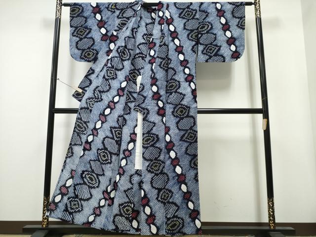 平和屋着物∴夏物 浴衣 有松鳴海絞り 抽象文様 綿 逸品 CAAY4512ng