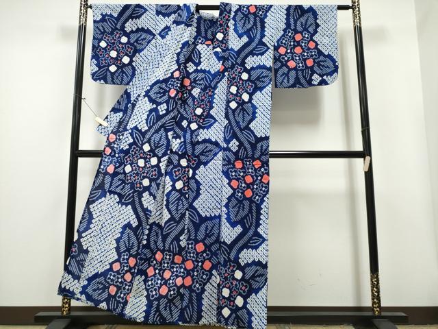 平和屋着物∴夏物 浴衣 有松鳴海絞り 紫陽花 綿 逸品 CAAY4515ng