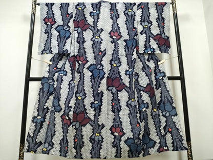 平和屋着物∴夏物 浴衣 有松鳴海絞り 杜若 綿 逸品 CAAY4516ng