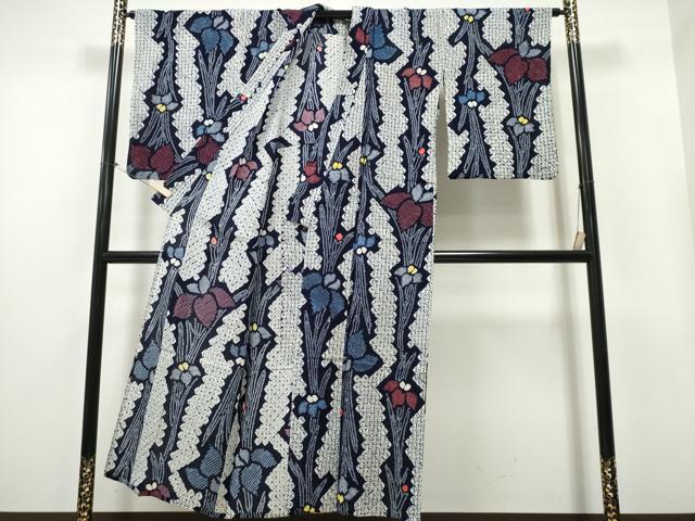 平和屋着物∴夏物 浴衣 有松鳴海絞り 杜若 綿 逸品 CAAY4516ng