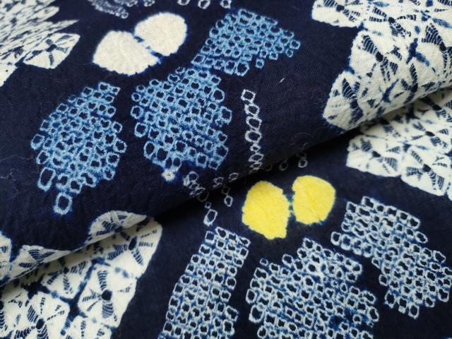 平和屋着物∴夏物 浴衣 有松鳴海絞り 杜若 綿 逸品 CAAY4516ng