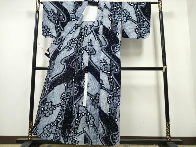 平和屋着物∴夏物 浴衣 有松鳴海絞り 流水枝花文 綿 逸品 CAAY4517ng