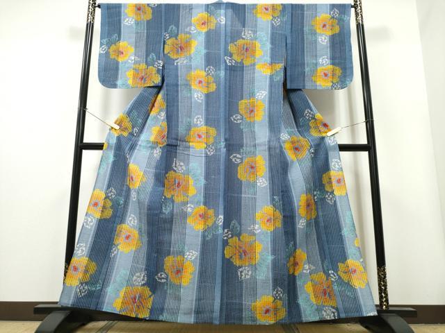 平和屋着物∴夏物 浴衣 絞り 舞花間道 綿 逸品 CAAY4518ng