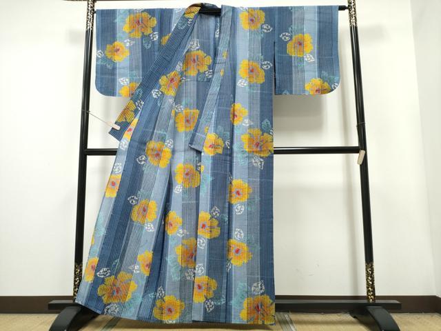 平和屋着物∴夏物 浴衣 絞り 舞花間道 綿 逸品 CAAY4518ng