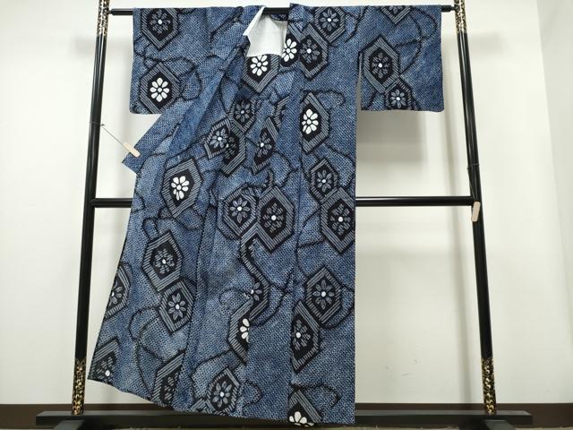 平和屋着物∴夏物 浴衣 有松鳴海絞り 亀甲花文 綿 逸品 CAAY4519ng