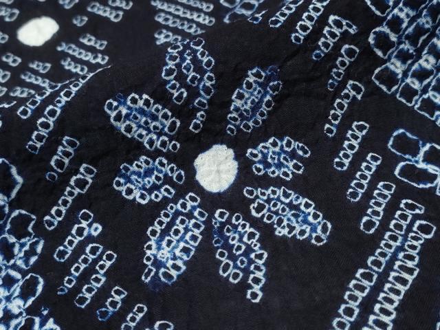平和屋着物∴夏物 浴衣 有松鳴海絞り 亀甲花文 綿 逸品 CAAY4519ng