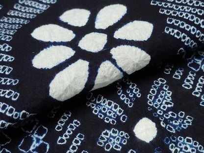 平和屋着物∴夏物 浴衣 有松鳴海絞り 亀甲花文 綿 逸品 CAAY4519ng
