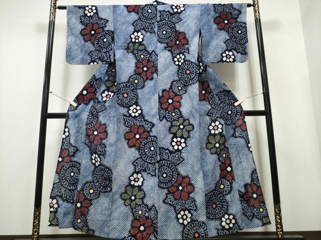 平和屋着物∴夏物 浴衣 有松鳴海絞り 菊尽くし 綿 逸品 CAAY4520ng