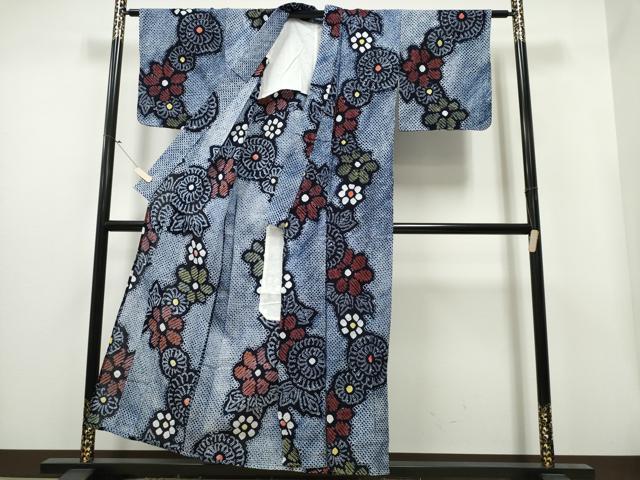 平和屋着物∴夏物 浴衣 有松鳴海絞り 菊尽くし 綿 逸品 CAAY4520ng