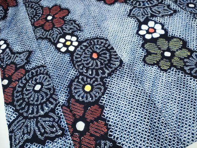 平和屋着物∴夏物 浴衣 有松鳴海絞り 菊尽くし 綿 逸品 CAAY4520ng