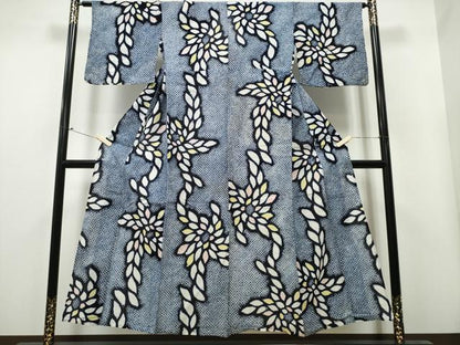 平和屋着物∴夏物 浴衣 有松鳴海絞り 舞菊文 綿 逸品 CAAY4521ng