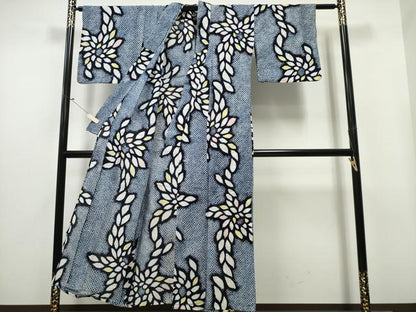 平和屋着物∴夏物 浴衣 有松鳴海絞り 舞菊文 綿 逸品 CAAY4521ng