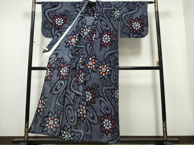 平和屋着物∴夏物 浴衣 有松鳴海絞り 流水舞花文 綿 逸品 未使用 CAAY4523ng