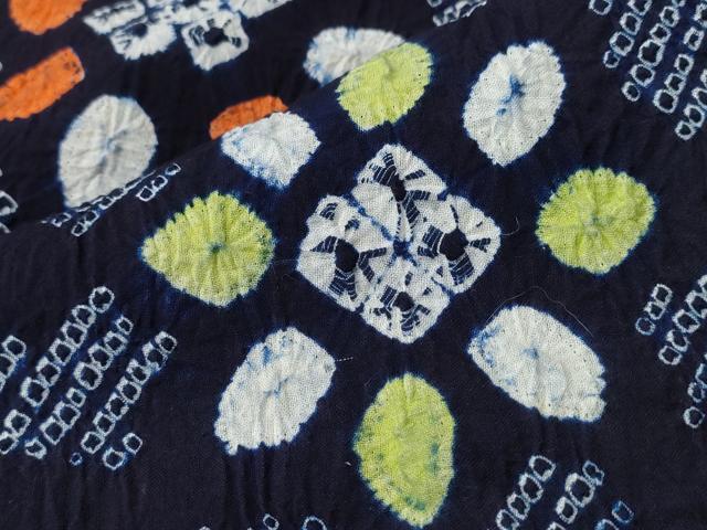 平和屋着物∴夏物 浴衣 有松鳴海絞り 流水舞花文 綿 逸品 未使用 CAAY4523ng