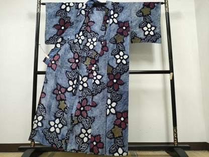 平和屋着物∴夏物 浴衣 有松鳴海絞り 舞花文 綿 逸品 CAAY4524ng