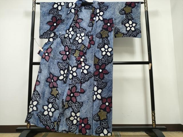 平和屋着物∴夏物 浴衣 有松鳴海絞り 舞花文 綿 逸品 CAAY4524ng