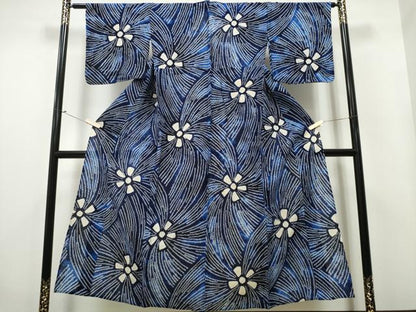 平和屋着物∴夏物　浴衣　有松鳴海絞り　舞花文　綿　逸品　CAAY4525ng
