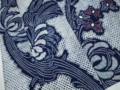 平和屋着物∴夏物 浴衣 有松鳴海絞り 乱菊 流水舞蝶文 綿 逸品 CAAY4526ng